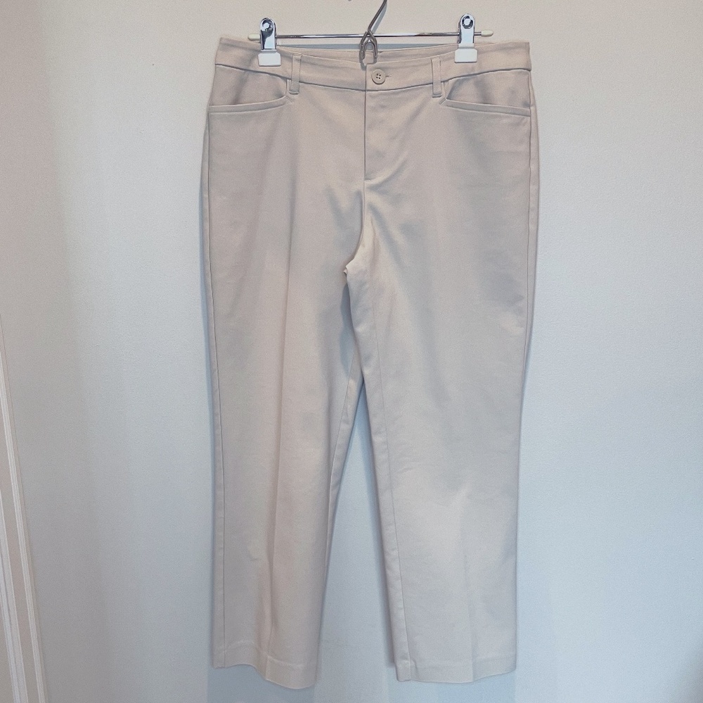 Christopher & Banks Light Beige Straight Leg Slacks - 10 Short